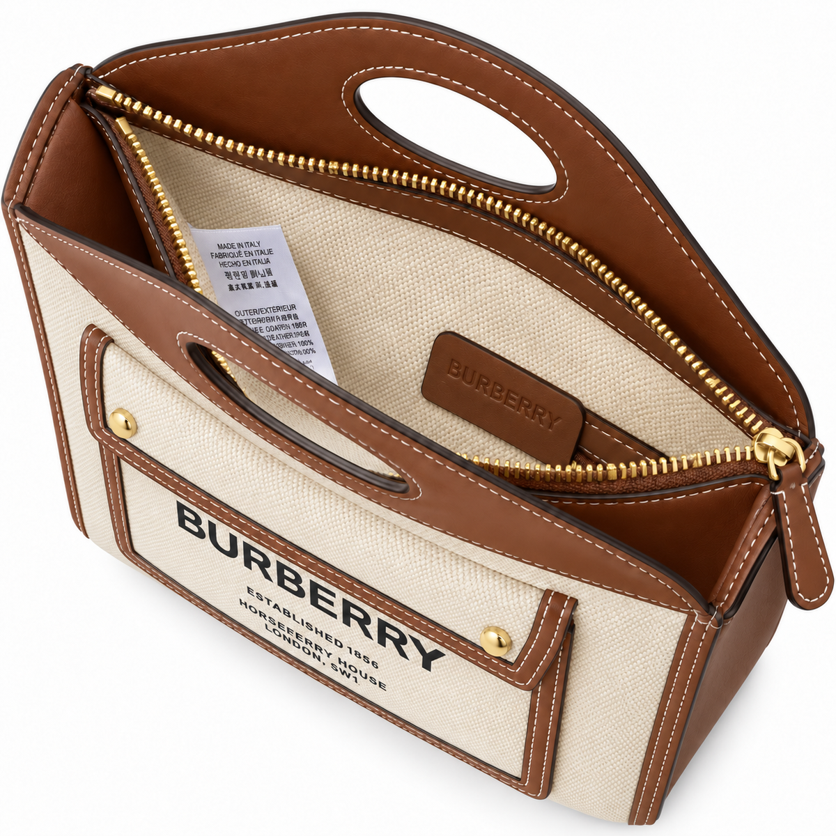 Burberry Horseferry Cutout Handle Tote