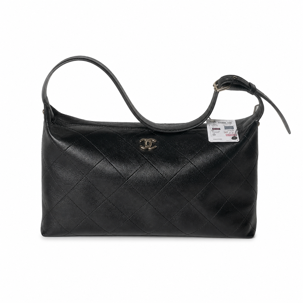 Chanel Black Quilted Hobo Shoulder Bag