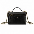 Chanel Black Croc-Embossed Crossbody Bag