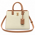Burberry Cream Leather Tote with Shoulder Strap