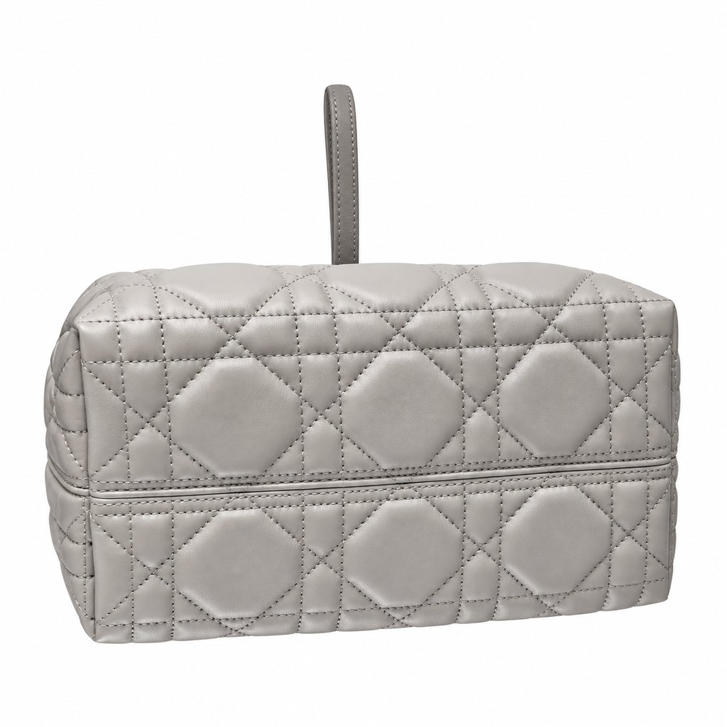 Dior Quilted Cannage Bucket Top Handle Bag with Removable Strap
