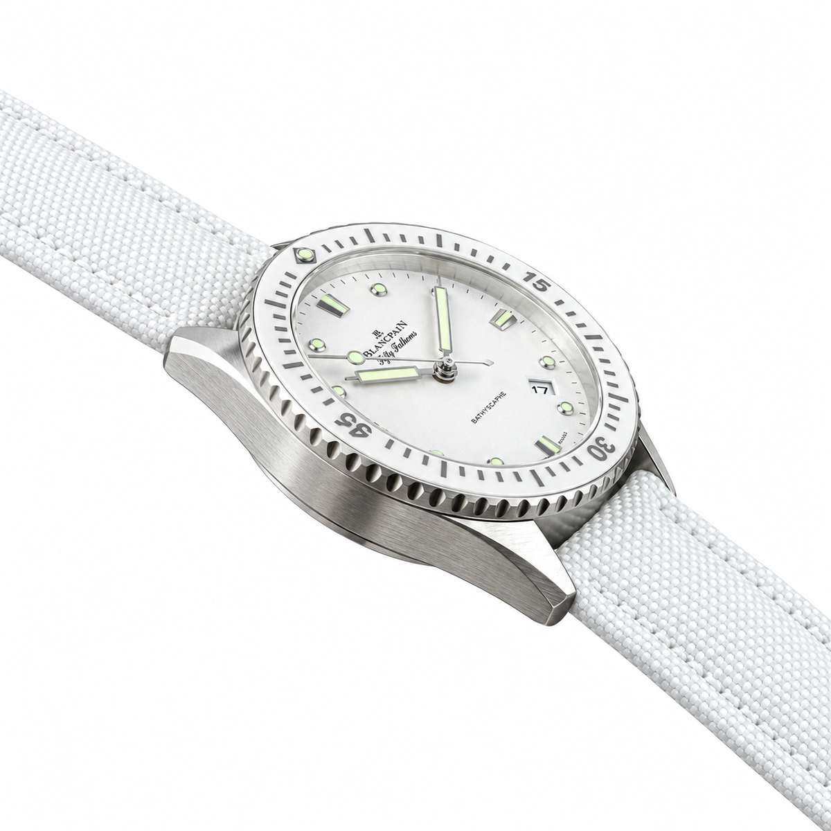 Blancpain Fifty Fathoms Bathyscaphe White Dial Dive Watch