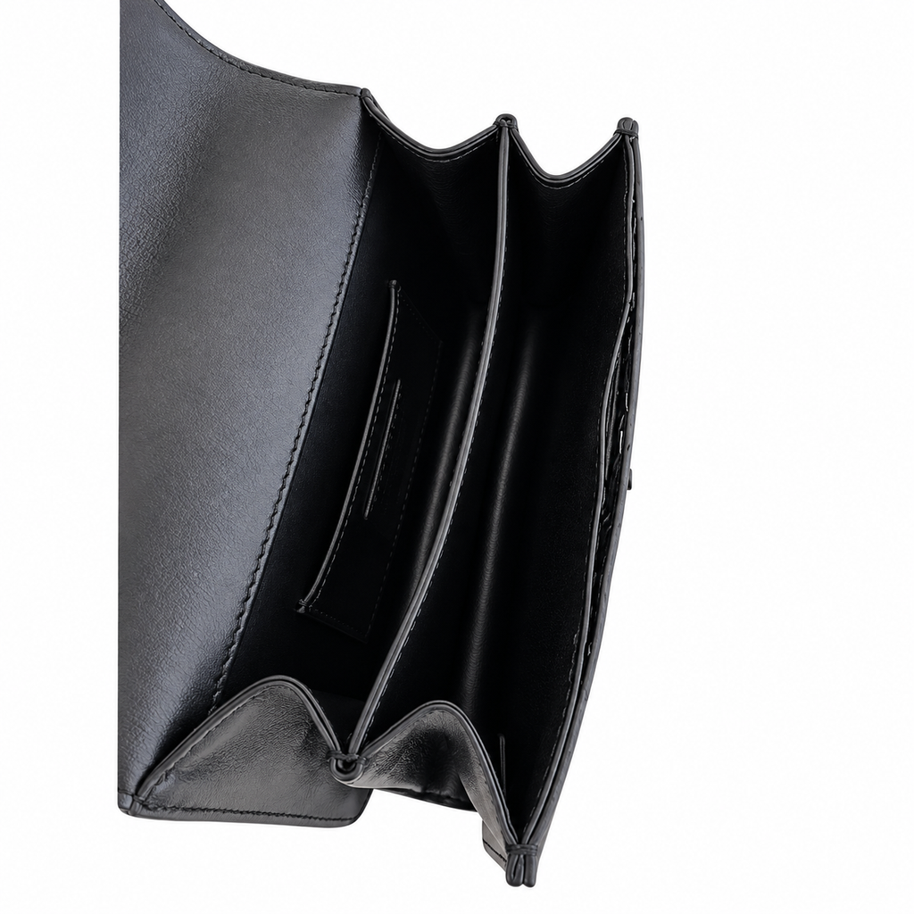 Dior Black Caro Cannage Pearl CD Lock Bag