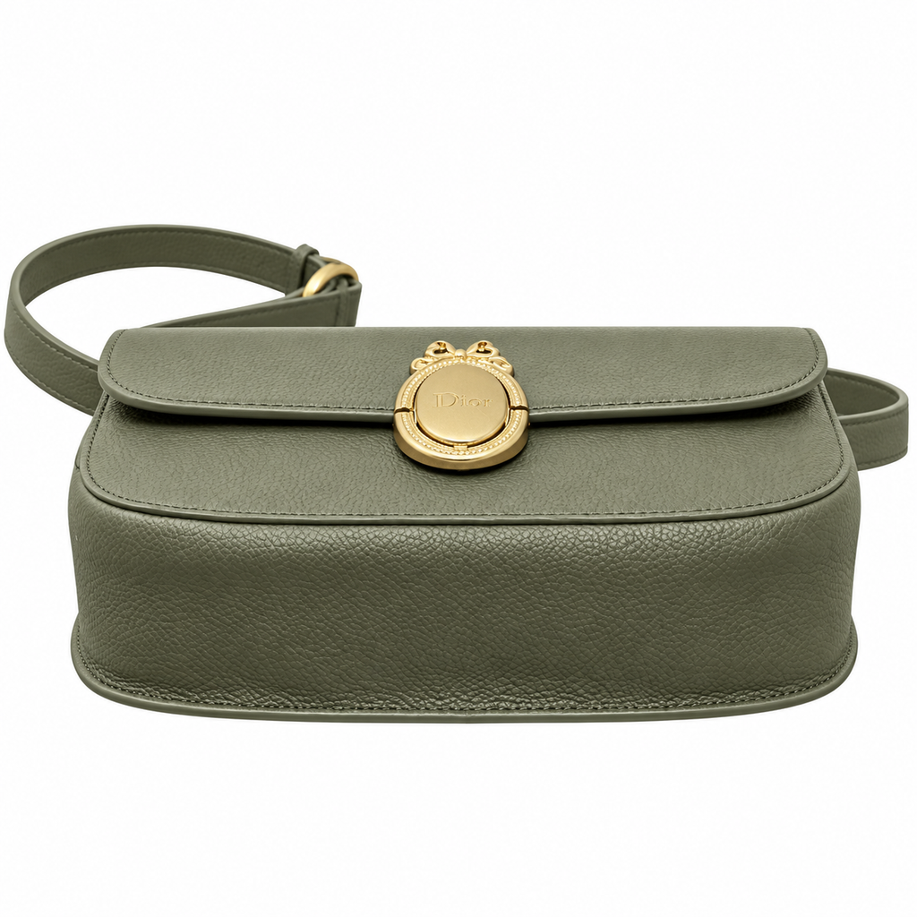 Dior 30 Montaigne Flap Crossbody Bag in Sage Green with Adjustable Strap