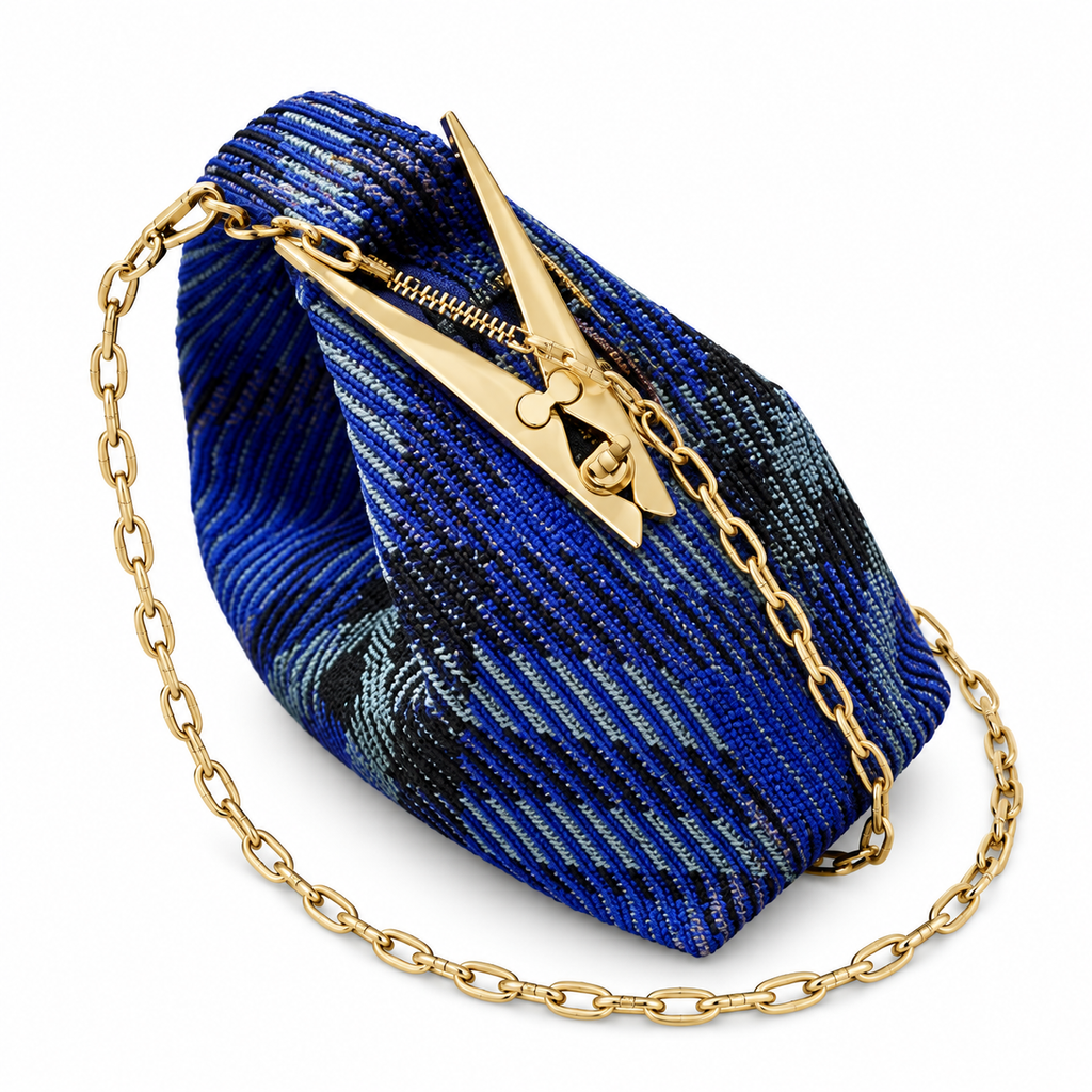 Burberry Blue Woven Chain Shoulder Bag