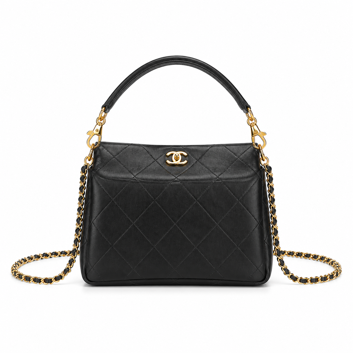 Chanel Quilted Metal-Accent Shoulder Bag